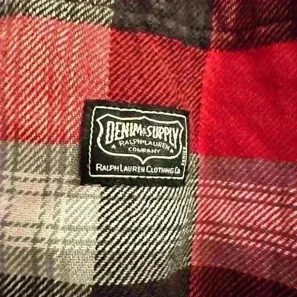 Ralph Lauren. Denim & Supply. 100% cotton.Red plaid flannel.Double pocket. Sz XL - Picture 4 of 9